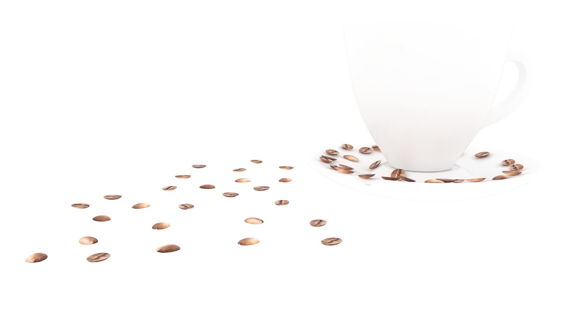 Cup of Coffee With Coffee Beans 3D model_11