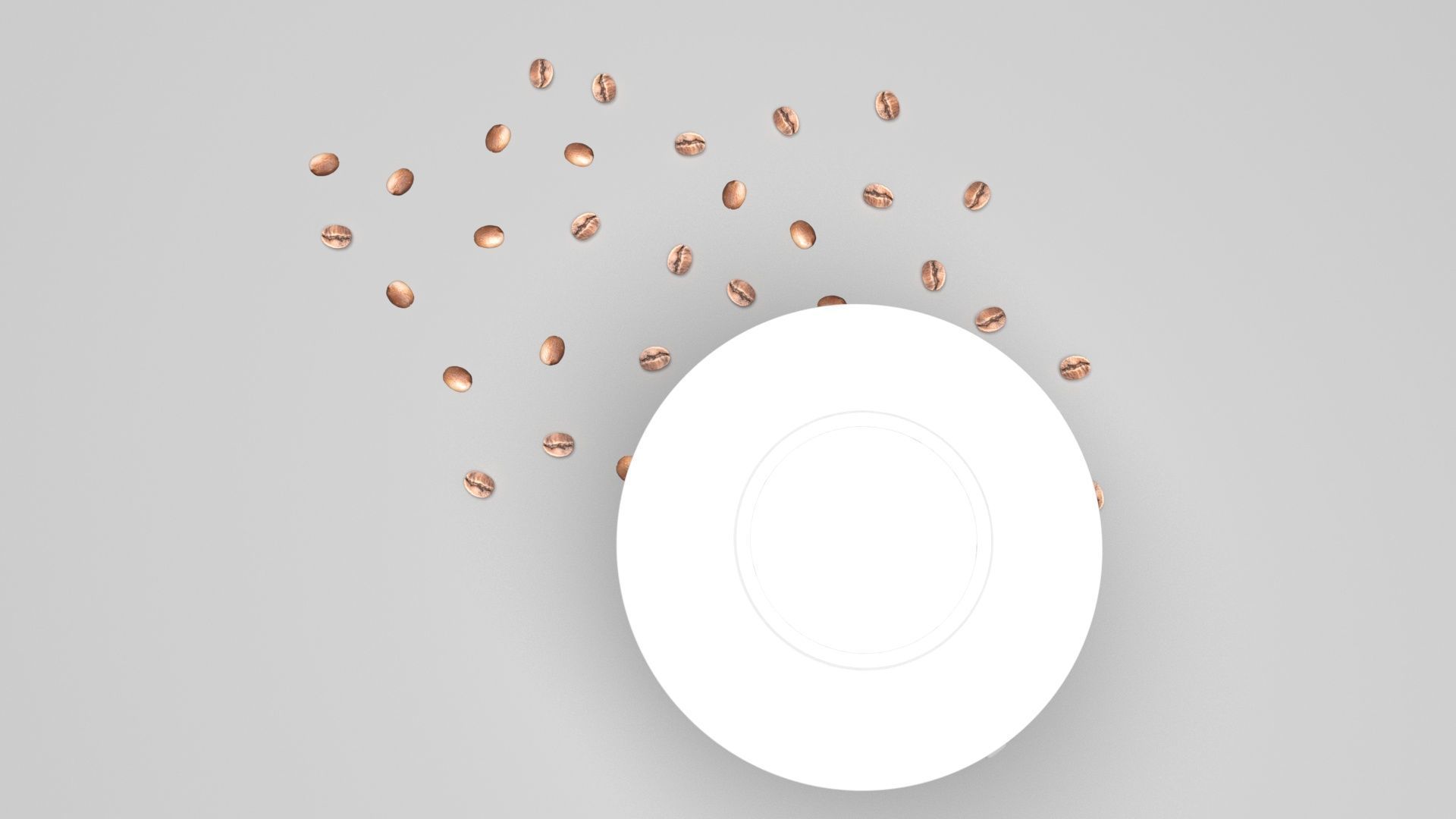 Cup of Coffee With Coffee Beans 3D model_4