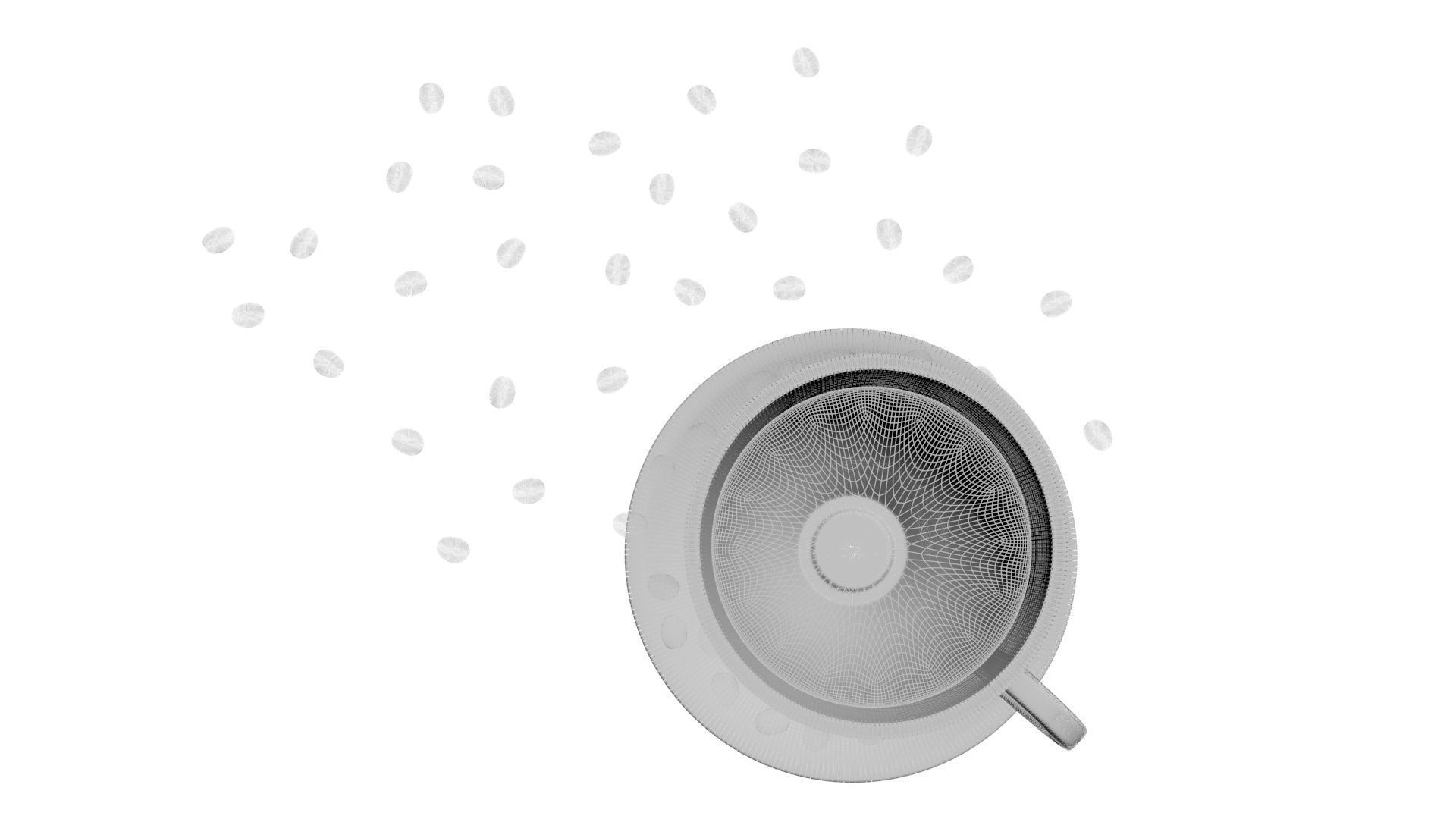 Cup of Coffee With Coffee Beans 3D model_24