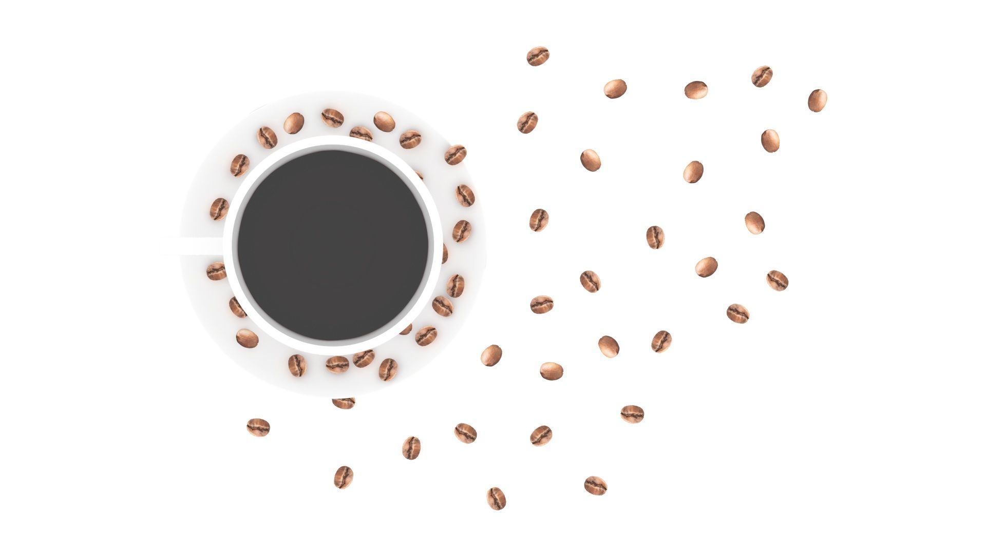 Cup of Coffee With Coffee Beans 3D model_15