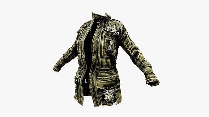 Post Apocalyptic Motorcycle Jacket Low-poly 3D model