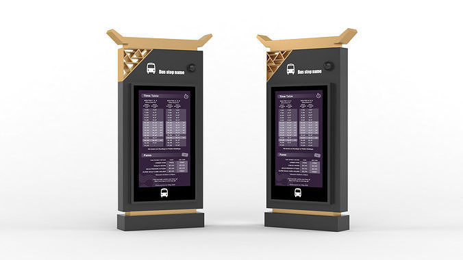 Bus Stop Digital Signage Display 3D model
