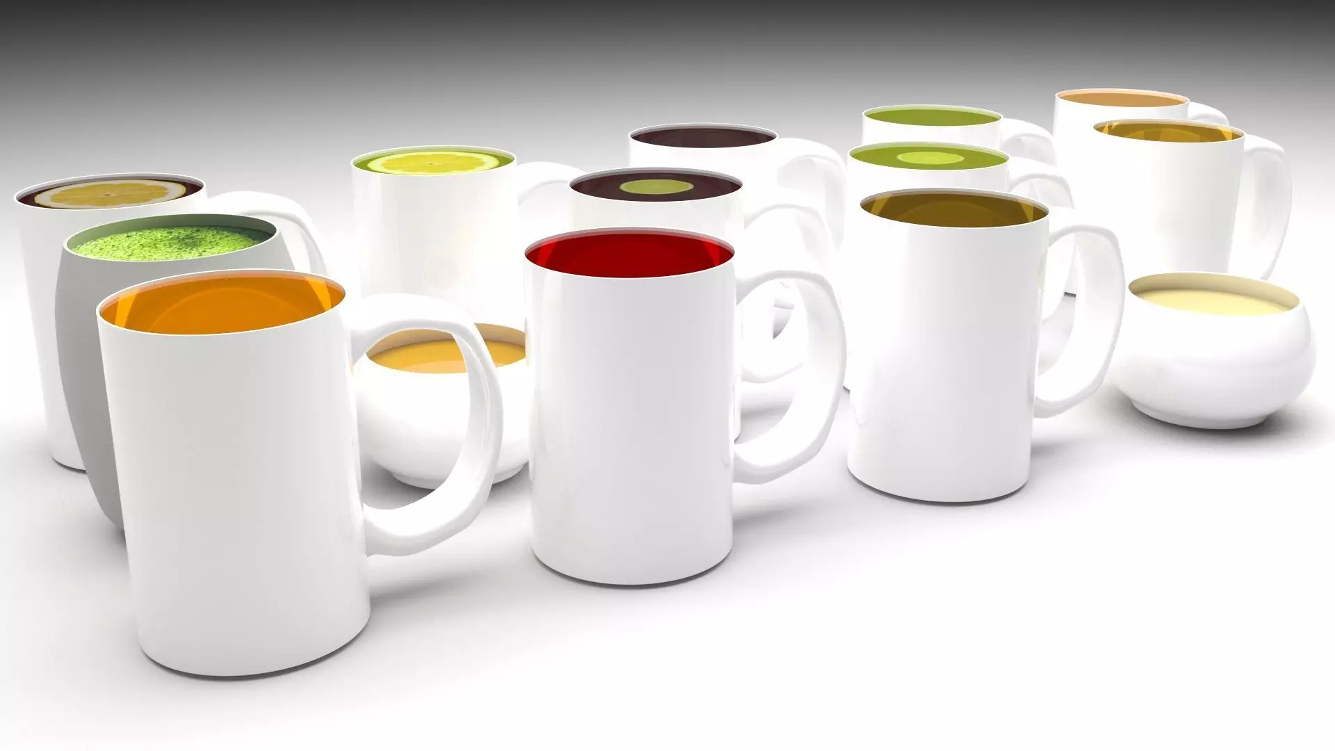 Different Flavors of Teas Collection 3D model_0
