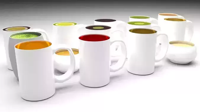 Different Flavors of Teas Collection 3D model