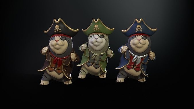  CatPirate Low-poly 3D model