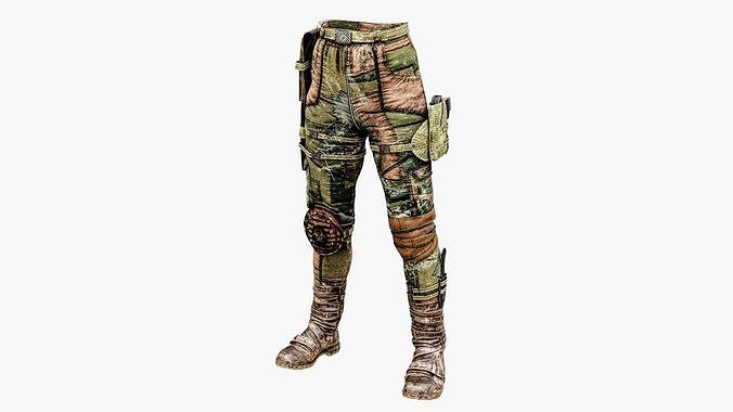 Post Apocalyptic Tactical Pants Low-poly 3D model