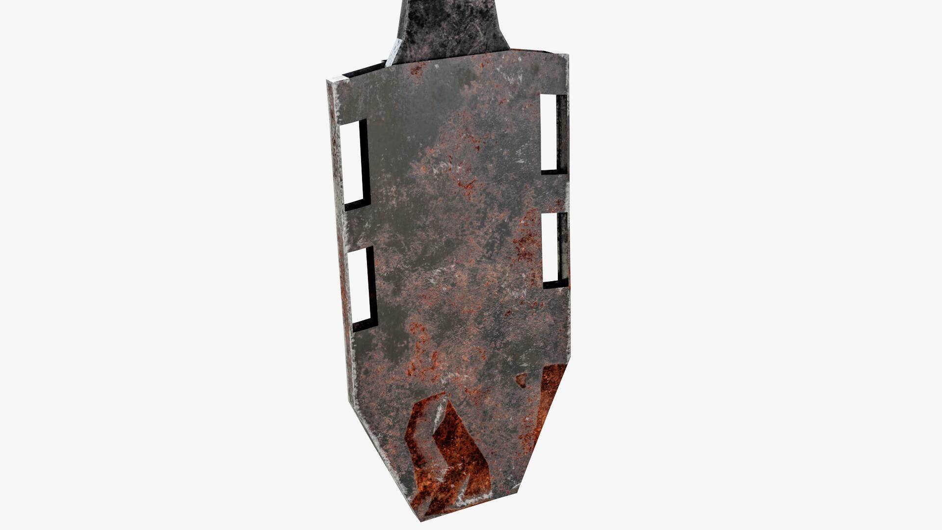 Post Apocalyptic Throwing Knife Low-poly 3D model_15