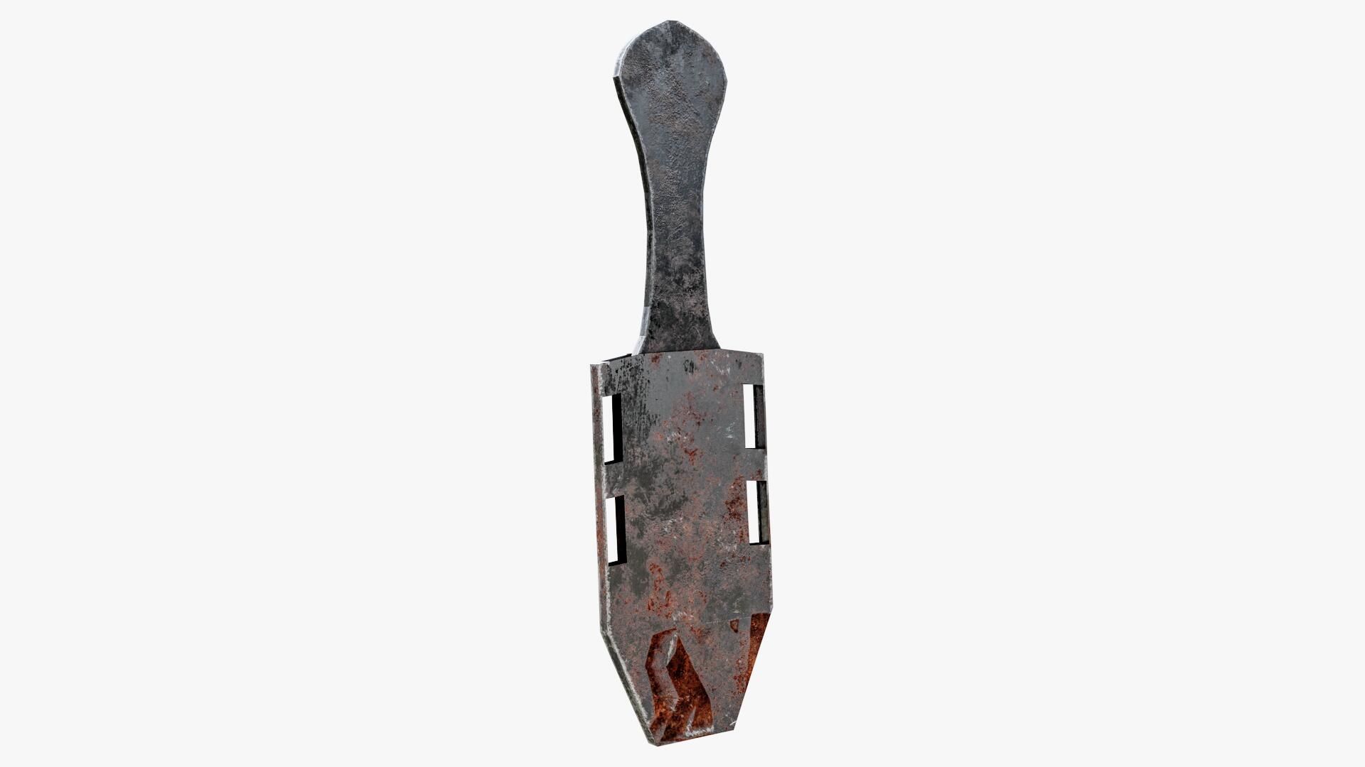 Post Apocalyptic Throwing Knife Low-poly 3D model_3