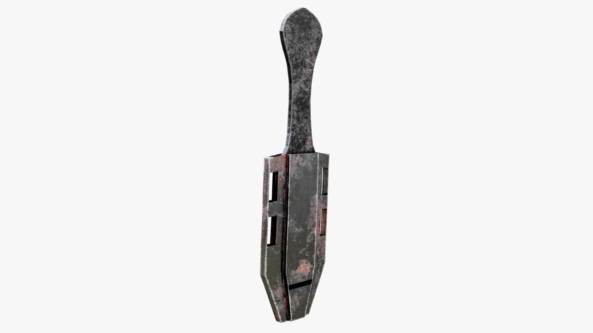 Post Apocalyptic Throwing Knife Low-poly 3D model_5