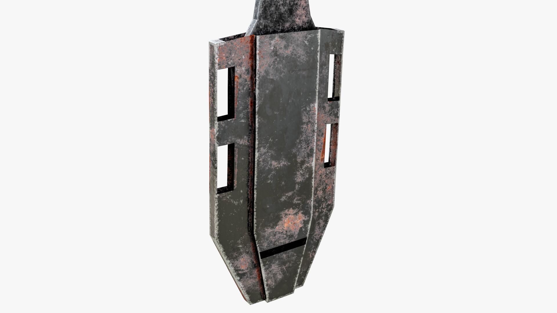 Post Apocalyptic Throwing Knife Low-poly 3D model_13