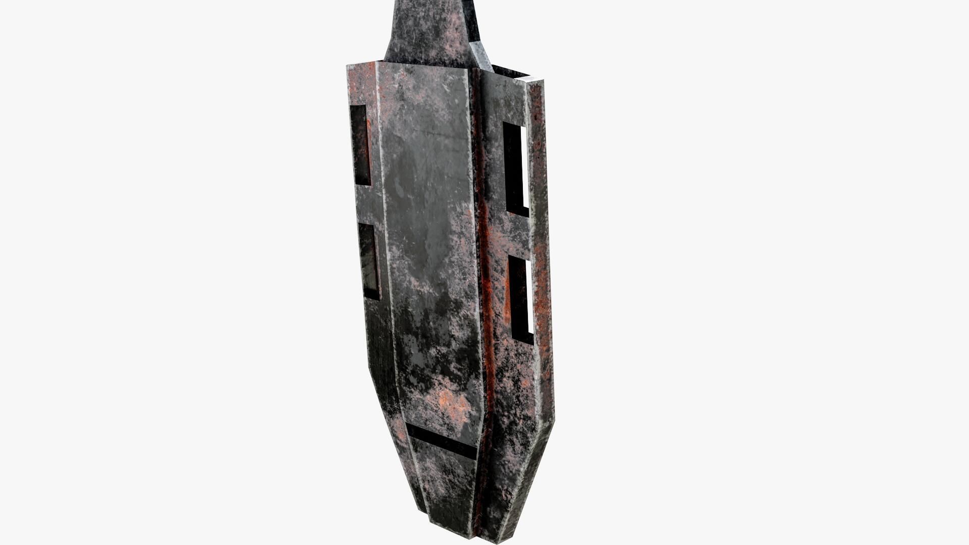 Post Apocalyptic Throwing Knife Low-poly 3D model_12