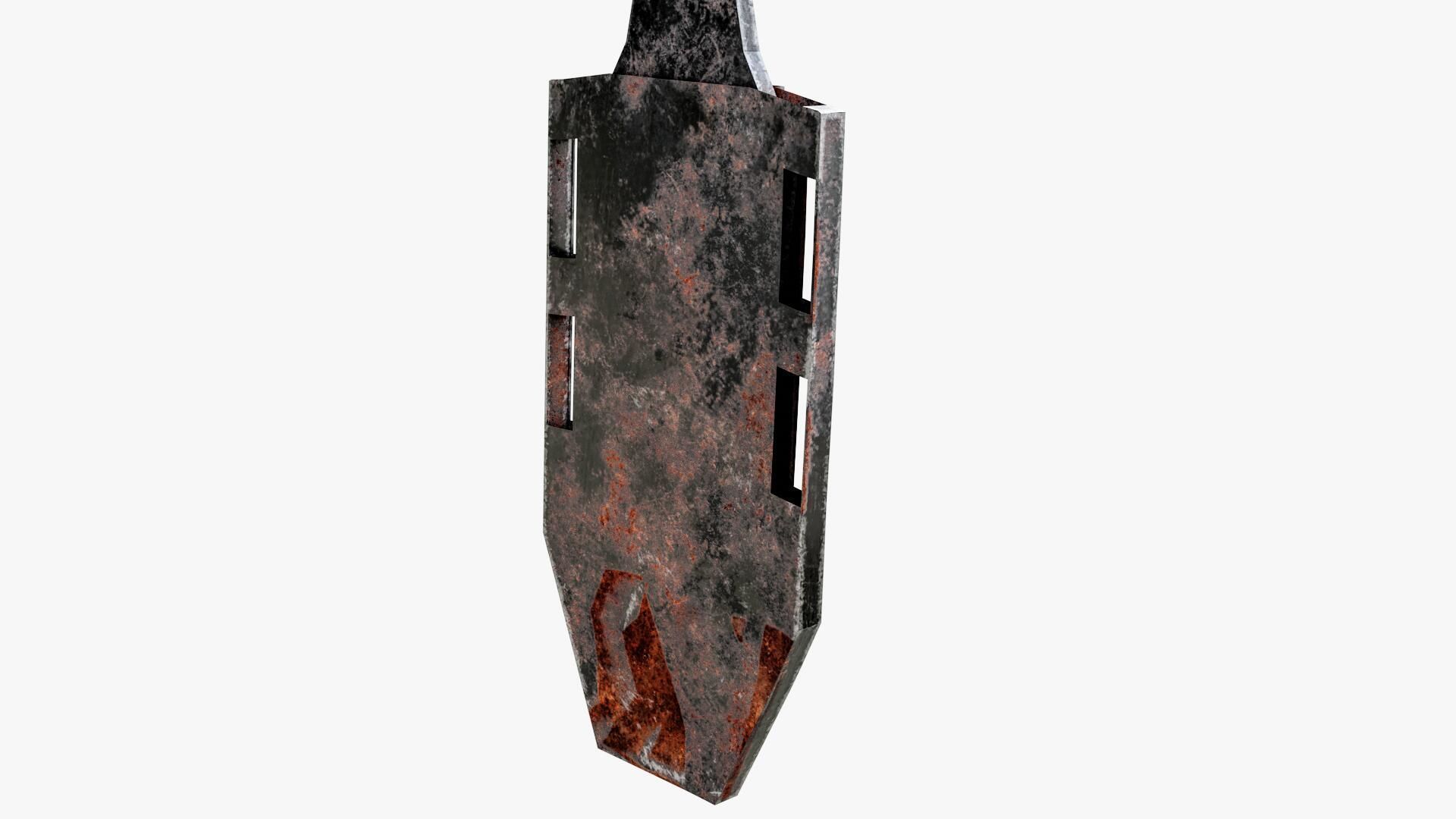 Post Apocalyptic Throwing Knife Low-poly 3D model_14