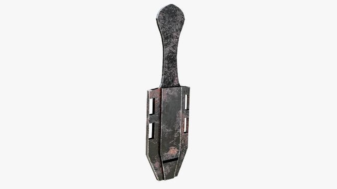 Post Apocalyptic Throwing Knife Low-poly 3D model