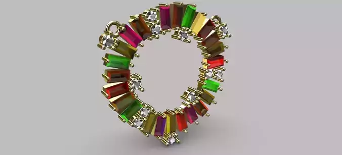 2x4mm Baguette Pendant 3D print model