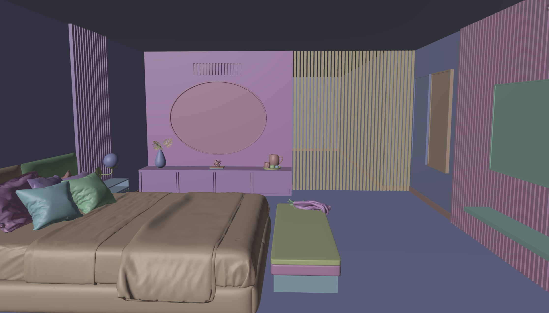 Complete Modern Luxury Bedroom 3D model_6