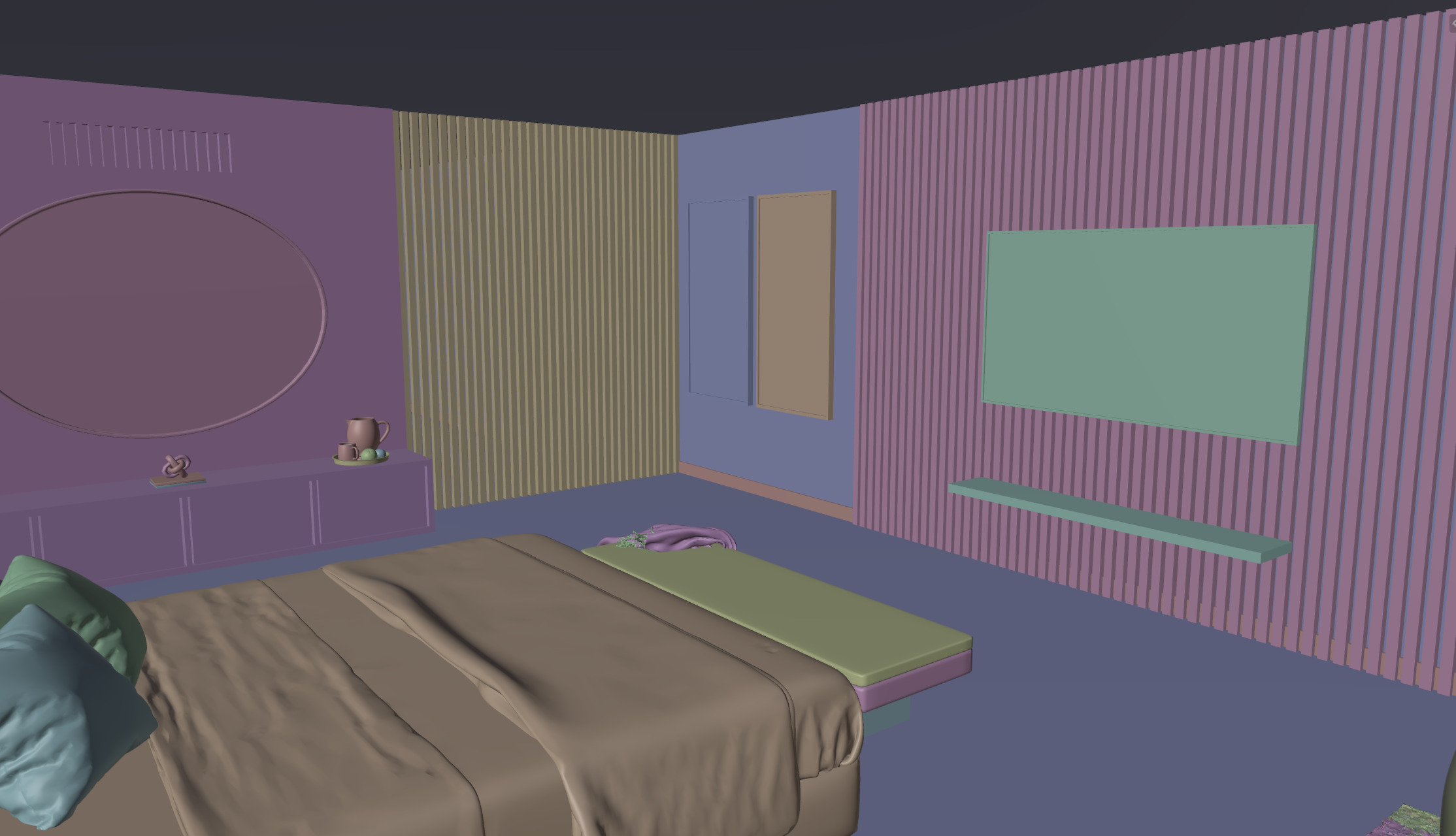 Complete Modern Luxury Bedroom 3D model_7