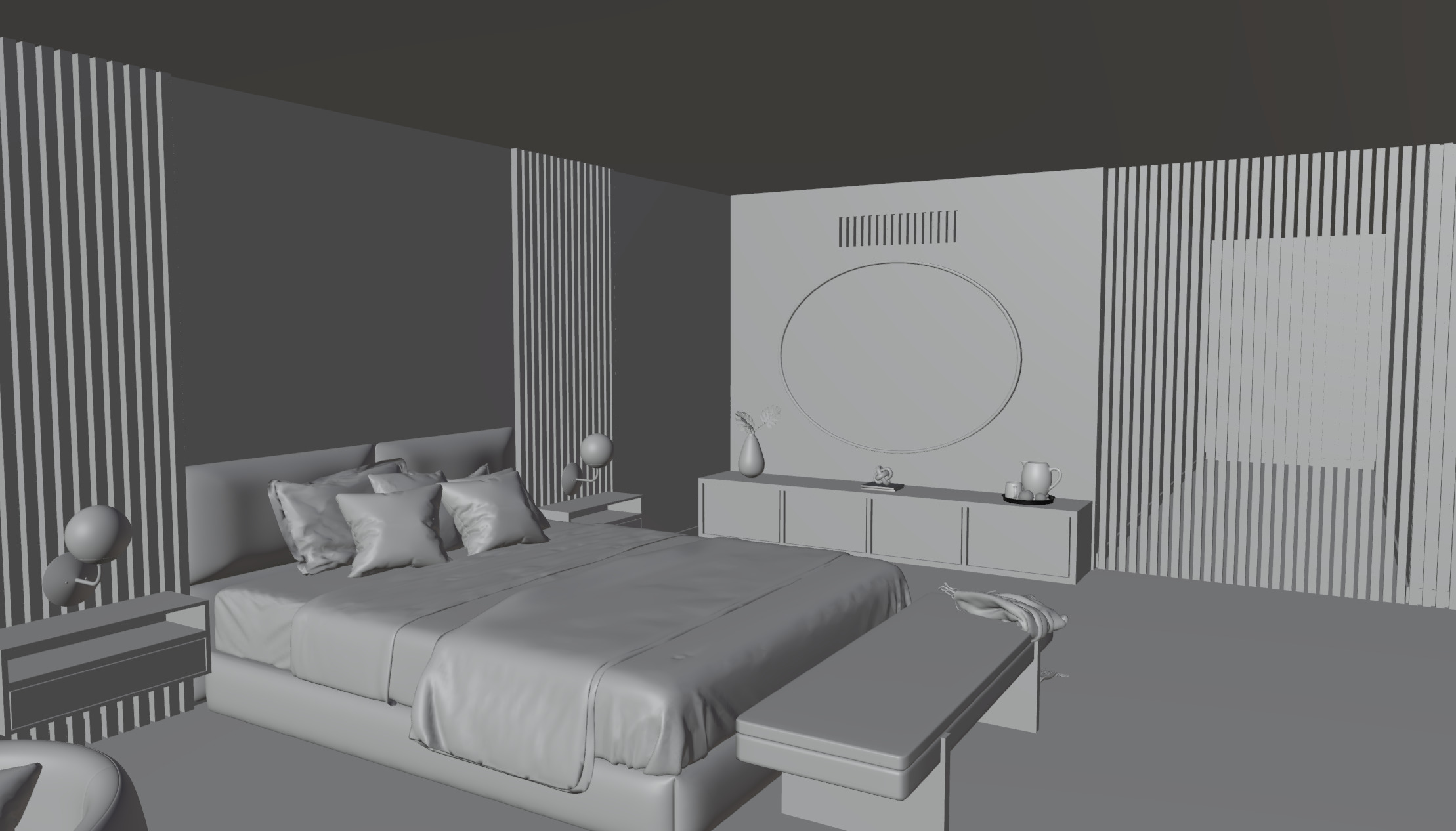 Complete Modern Luxury Bedroom 3D model_15