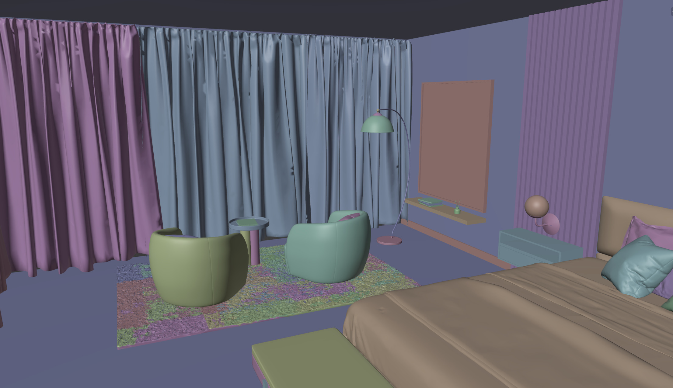 Complete Modern Luxury Bedroom 3D model_8