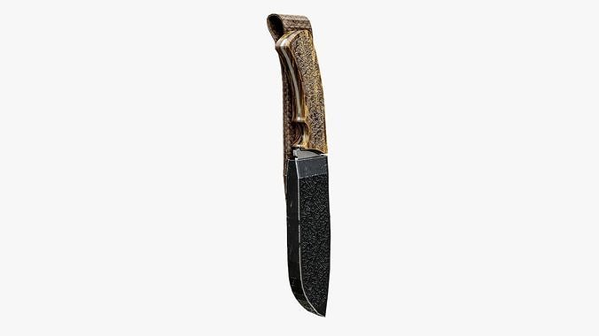 Sheath Hunting Knife Low-poly 3D model
