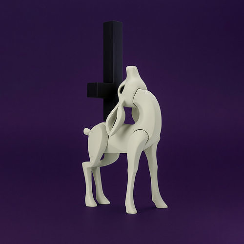 Deer Crux Cervus Minimalist Ornament Decoration toy 3D print model