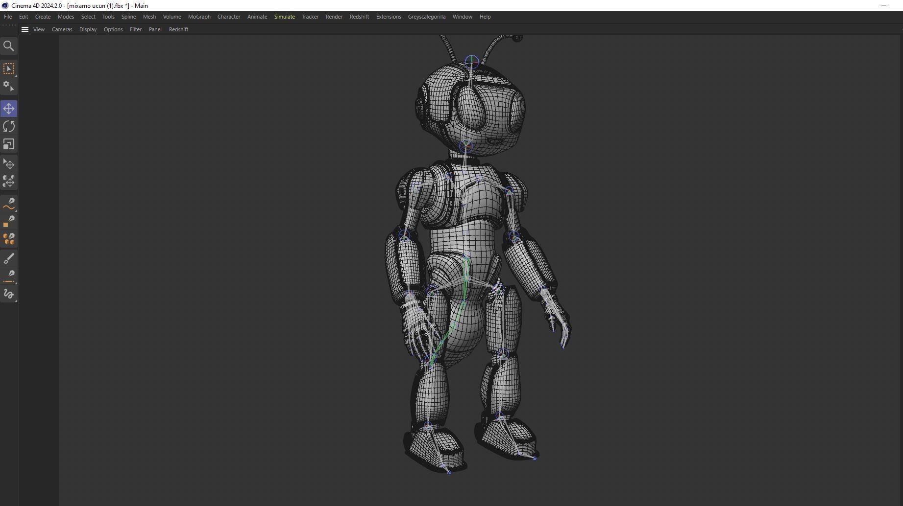Futuristic Bee Robot Mascot Rigged Character Low-poly 3D model_21