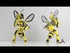 Futuristic Bee Robot Mascot Rigged Character Low-poly 3D model_1