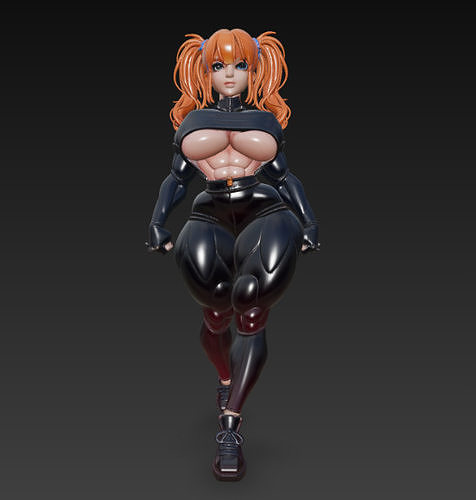 Sexy Woman Latex redhair 3D print model
