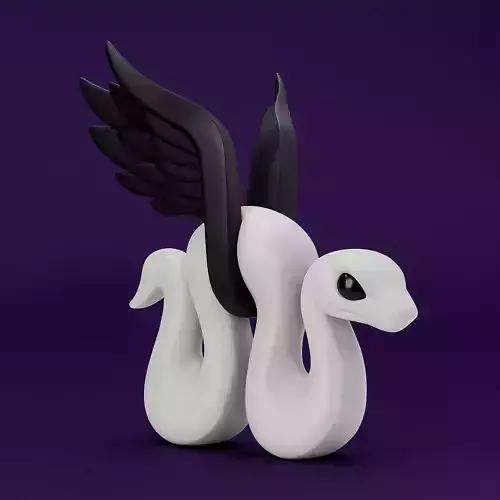 Winged Snake Spectra Viper Minimalist Ornament Decoration toy 3D print model