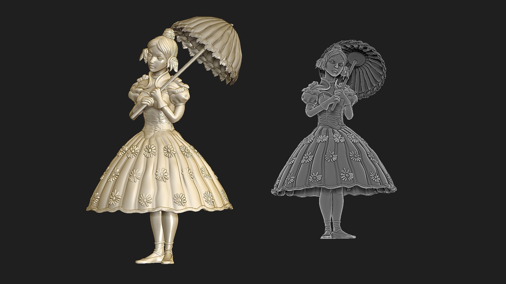 umbrellagirl  3D print model_3