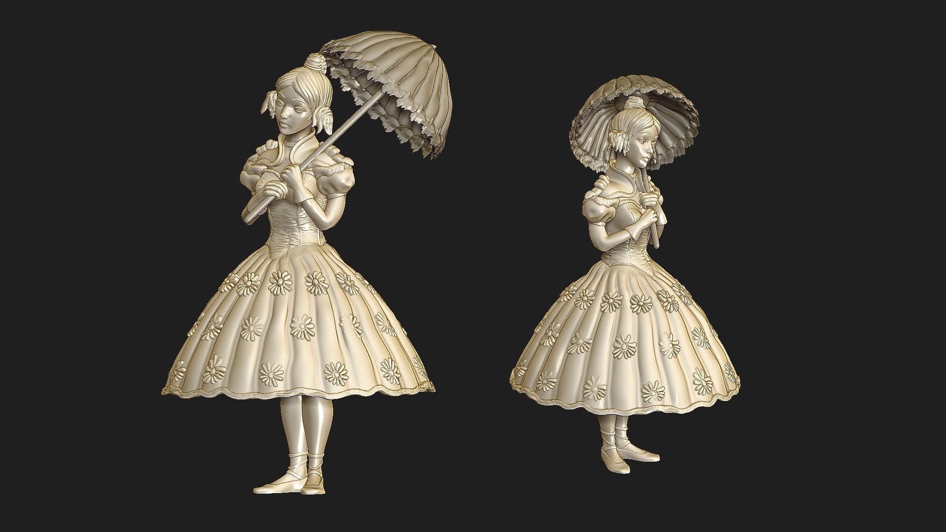 umbrellagirl  3D print model_2
