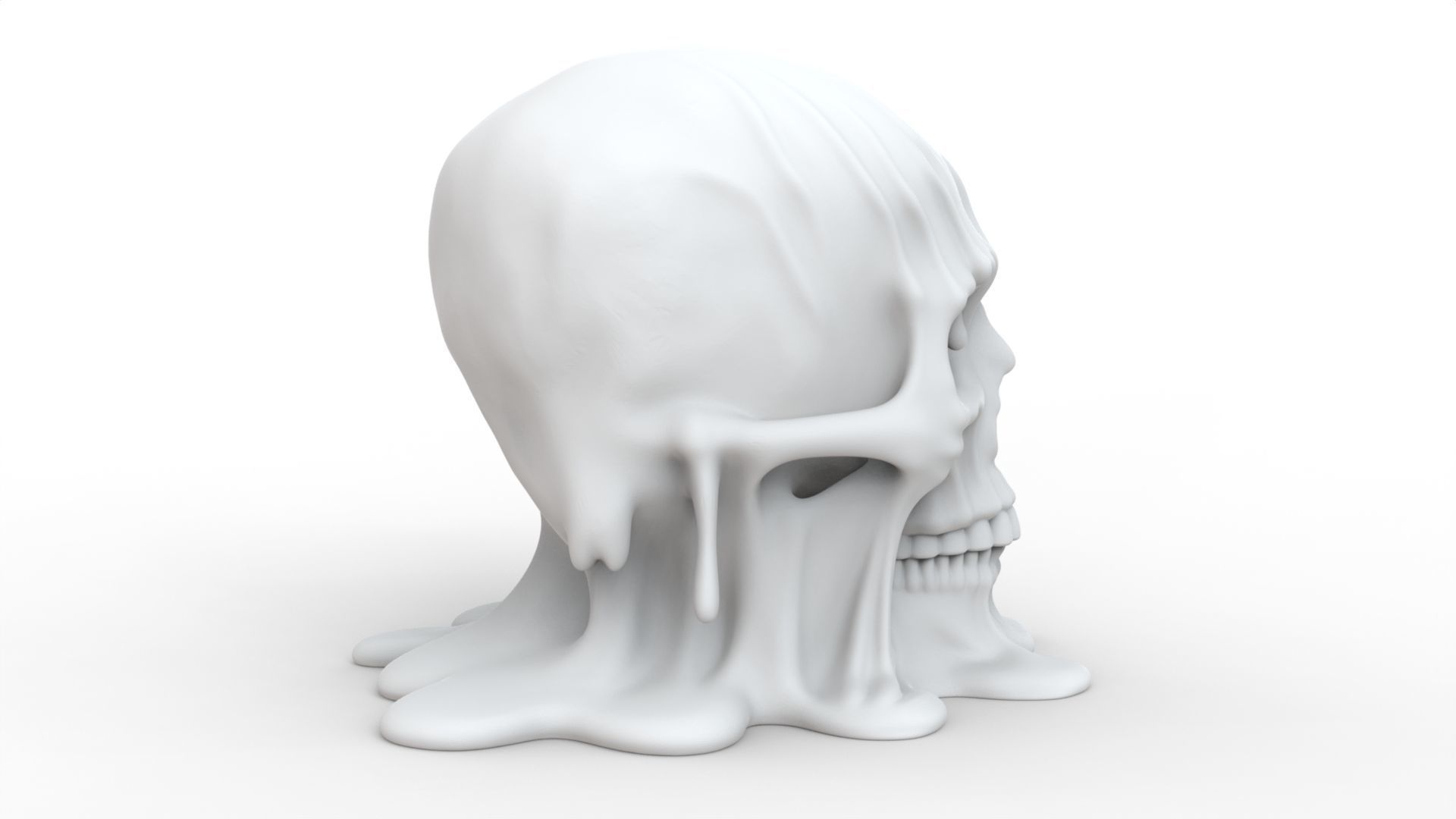 Melting Skull 3D Model for Printing Horror Decorative Sculpture 3D print model_6