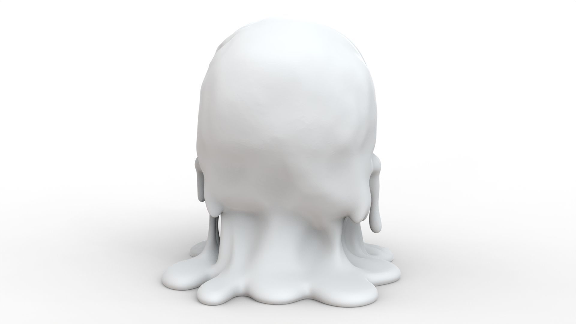 Melting Skull 3D Model for Printing Horror Decorative Sculpture 3D print model_4