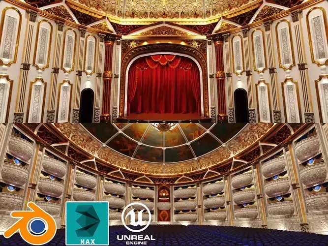Classical Theater 3 Low-poly 3D model