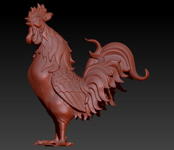 Rooster Chicken Pendant 3D print model_13