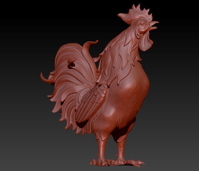 Rooster Chicken Pendant 3D print model_17