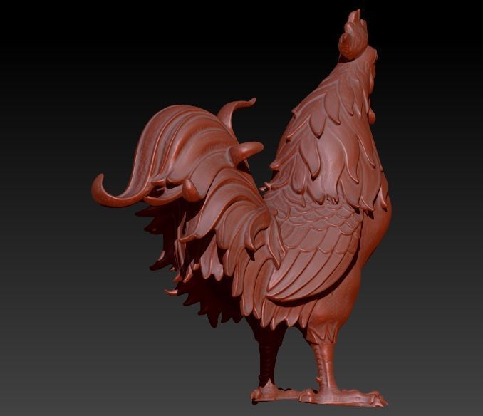Rooster Chicken Pendant 3D print model_2