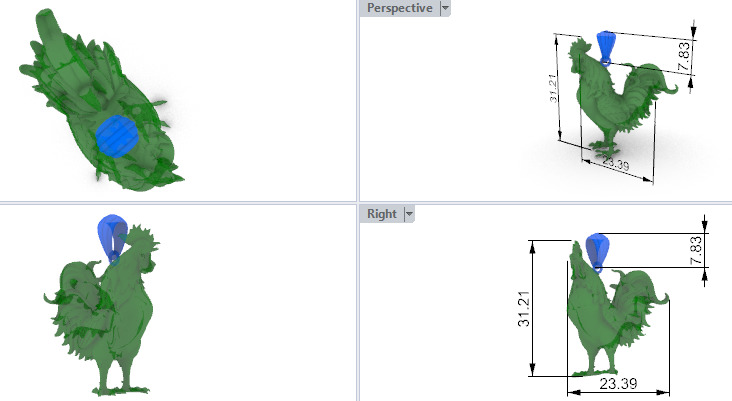 Rooster Chicken Pendant 3D print model_35