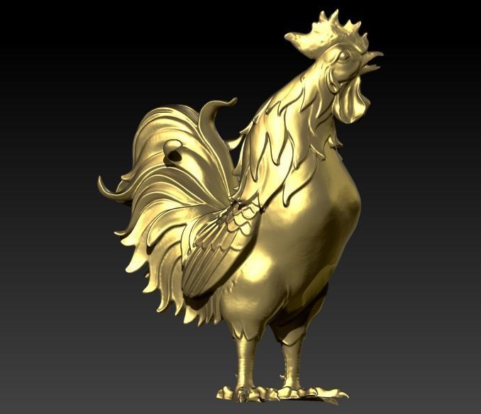 Rooster Chicken Pendant 3D print model_5