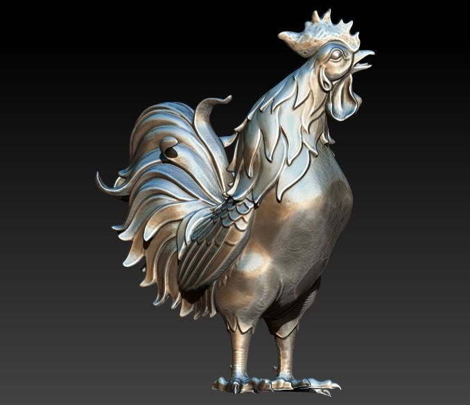 Rooster Chicken Pendant 3D print model_3