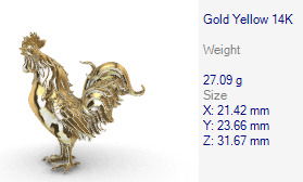 Rooster Chicken Pendant 3D print model_39