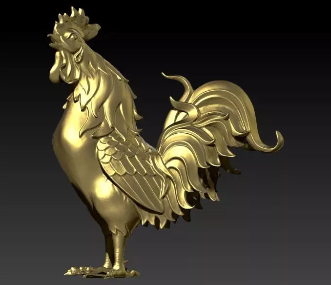 Rooster Chicken Pendant 3D print model_0