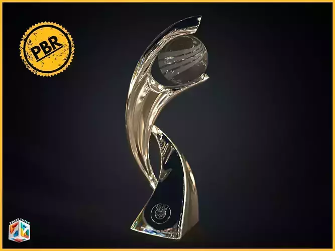 UEFA Womens Euro football trophy Award - football soccer 3D model