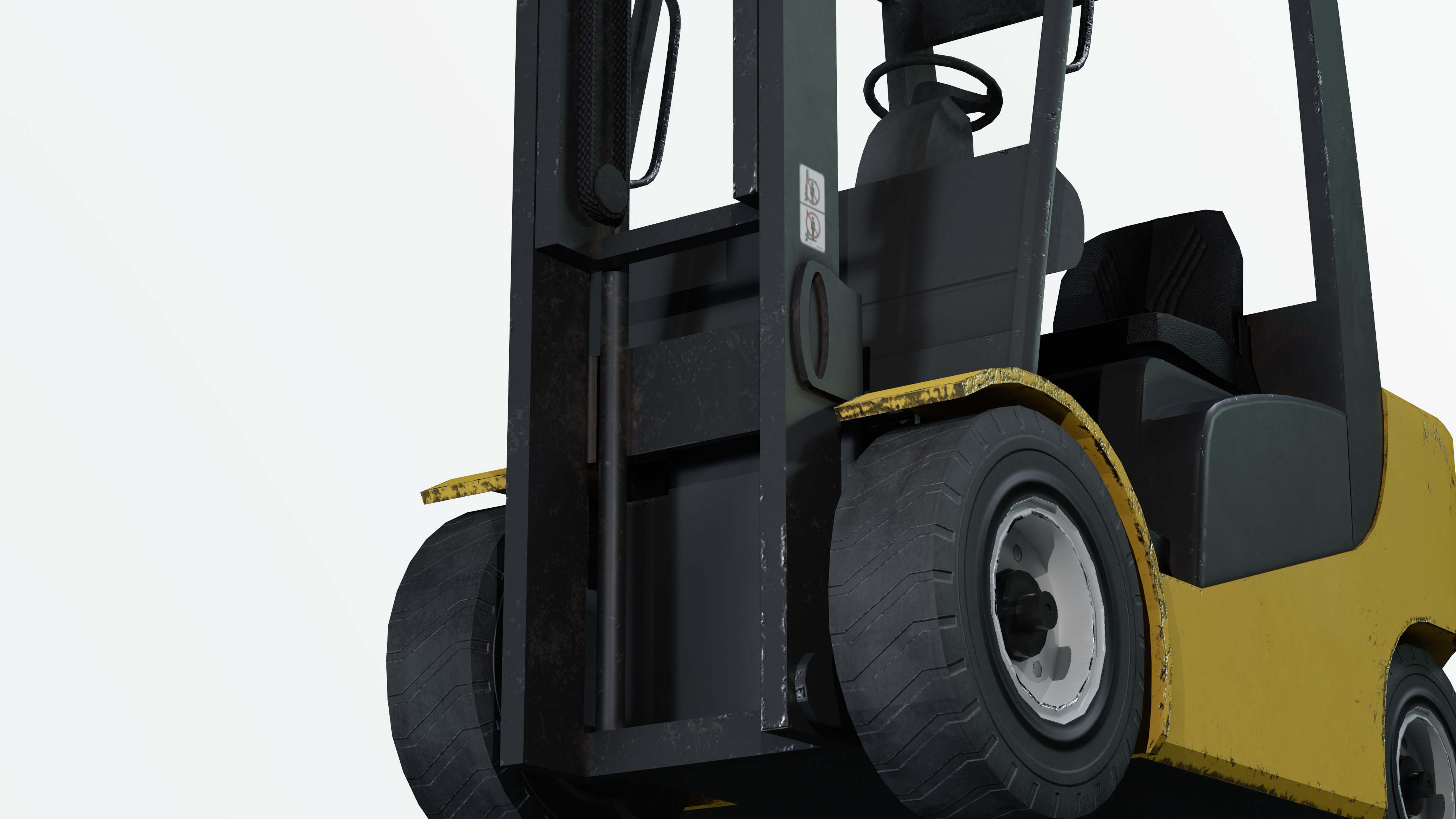 Industrial Frontal Forklift Low Poly Low-poly 3D model_12