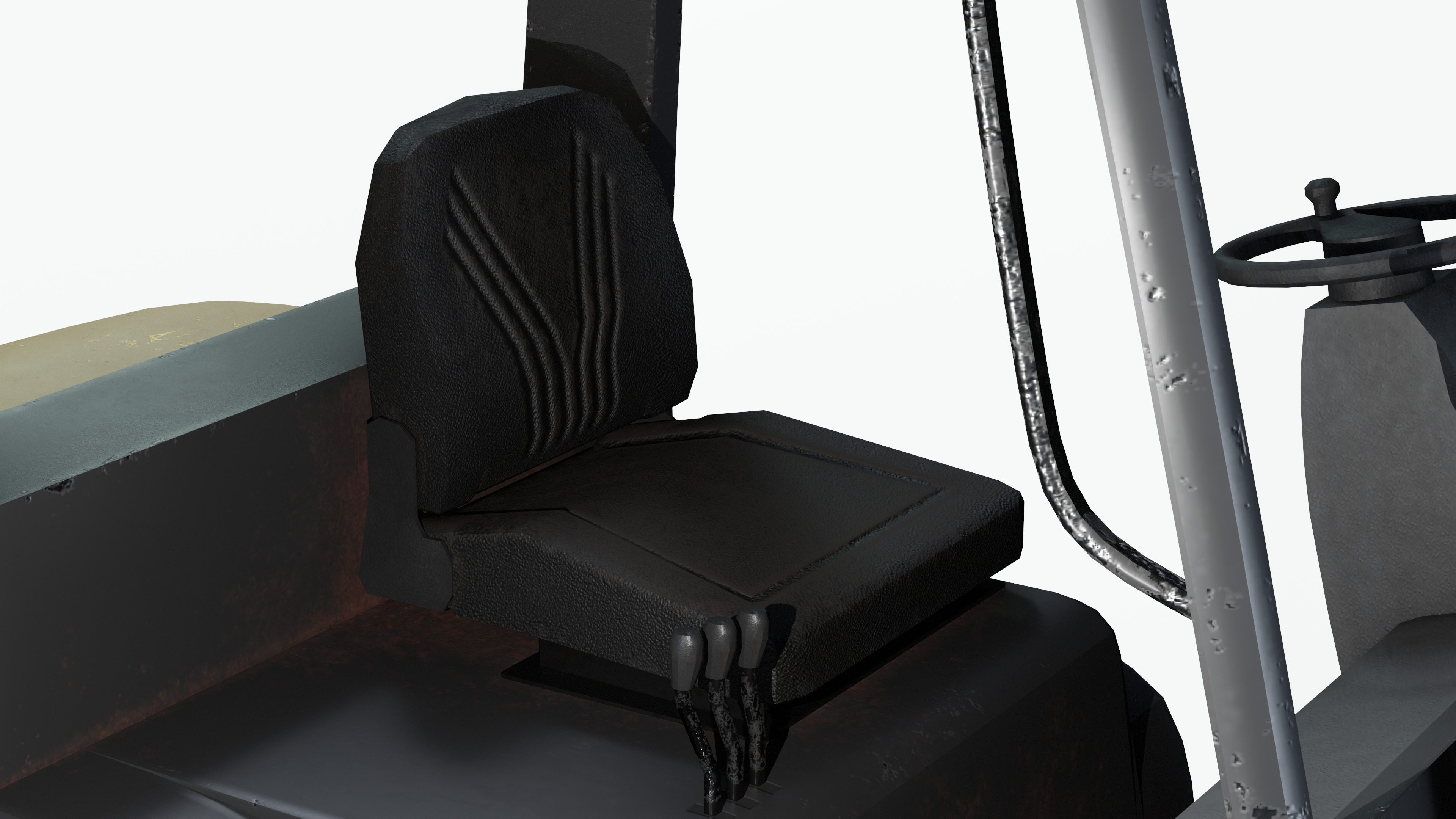 Industrial Frontal Forklift Low Poly Low-poly 3D model_9