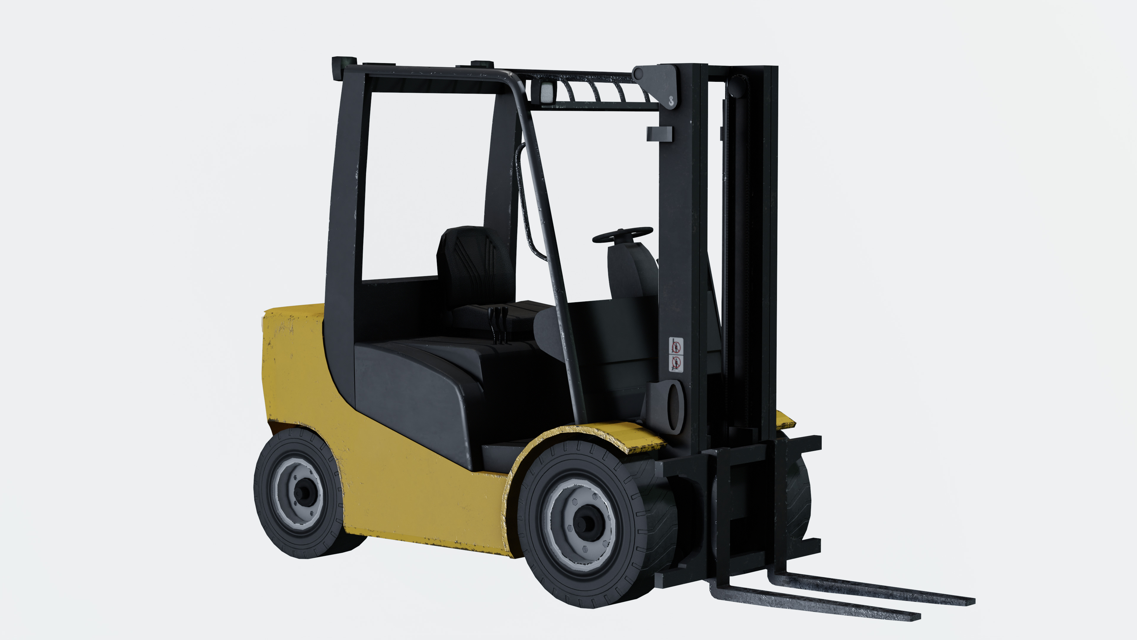 Industrial Frontal Forklift Low Poly Low-poly 3D model_14