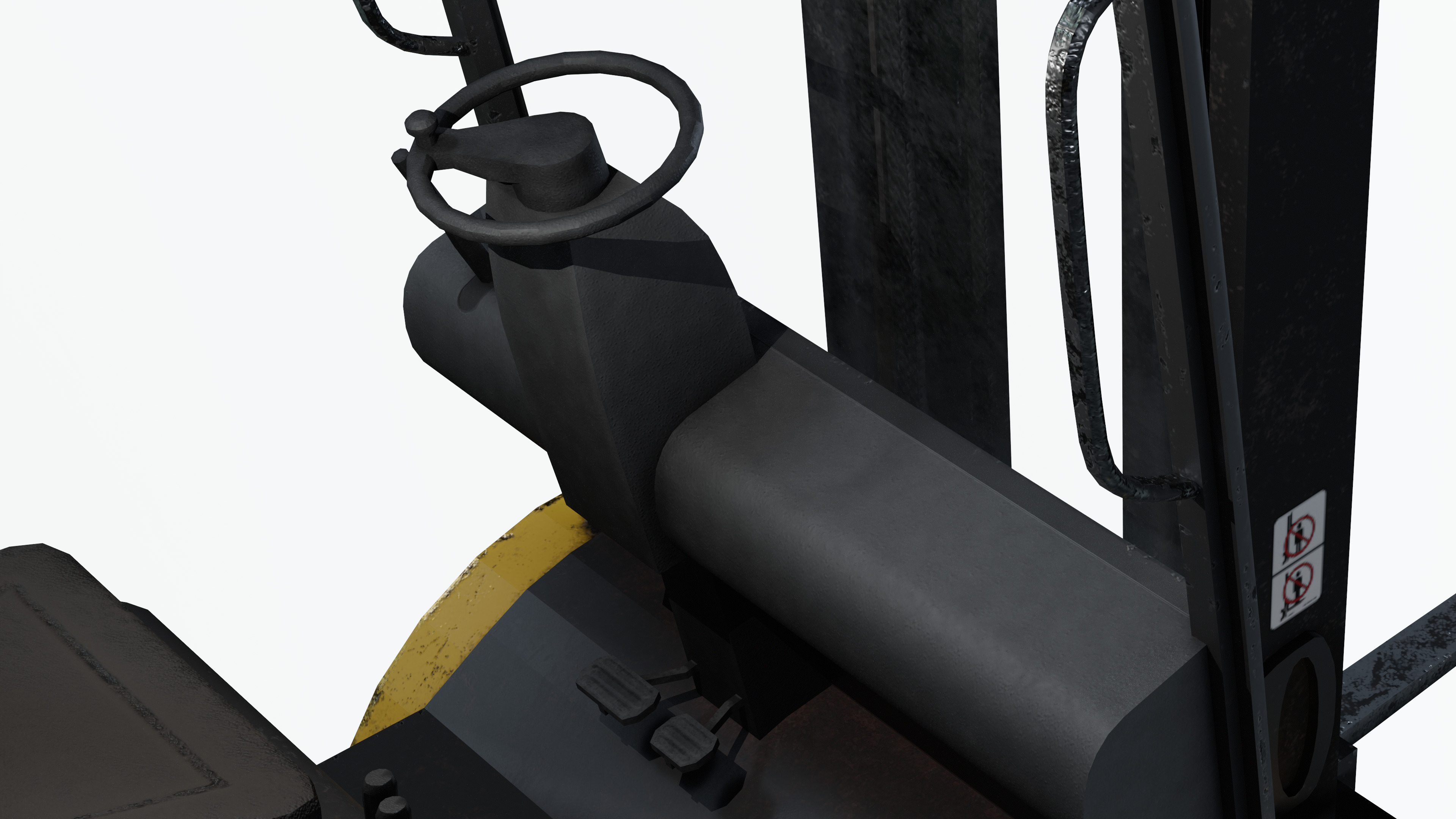 Industrial Frontal Forklift Low Poly Low-poly 3D model_8
