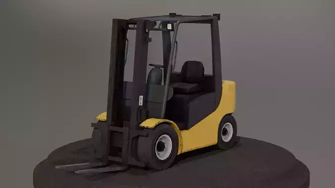 Industrial Frontal Forklift Low Poly Low-poly 3D model