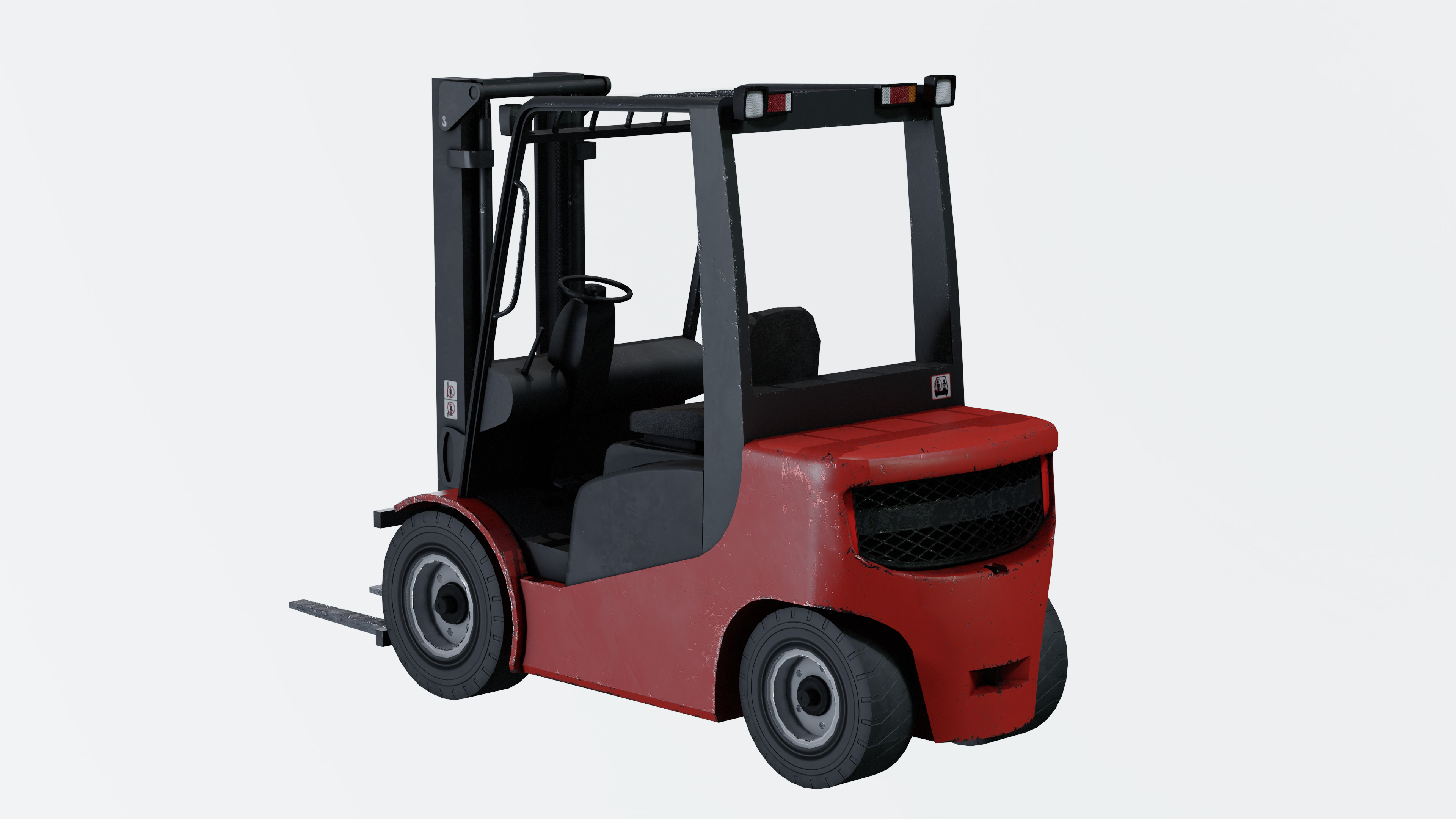 Industrial Frontal Forklift Low Poly Low-poly 3D model_24