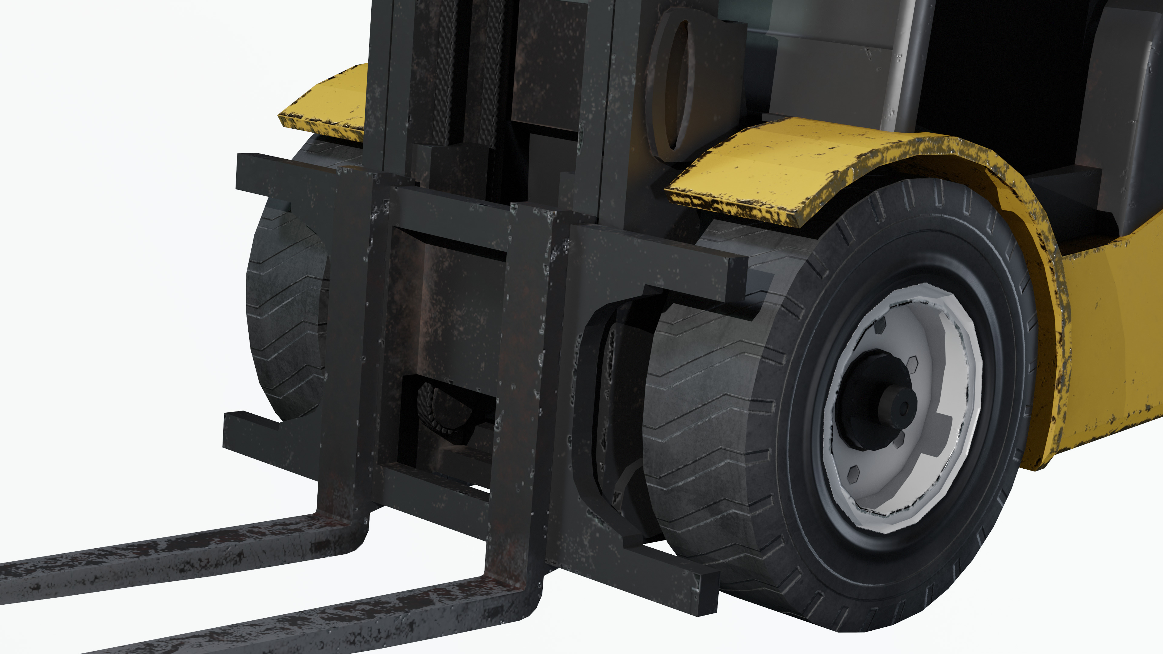 Industrial Frontal Forklift Low Poly Low-poly 3D model_6