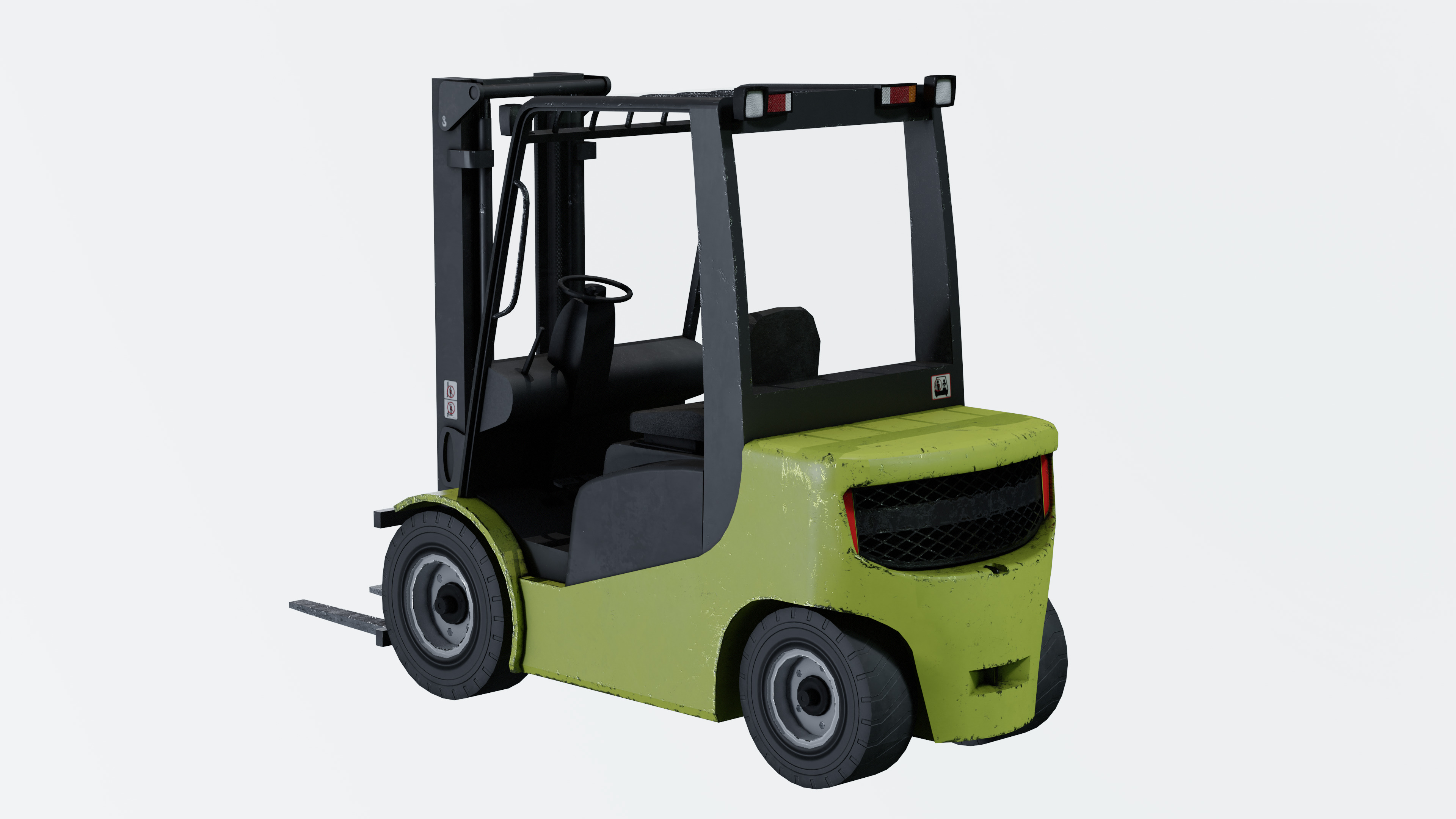 Industrial Frontal Forklift Low Poly Low-poly 3D model_22